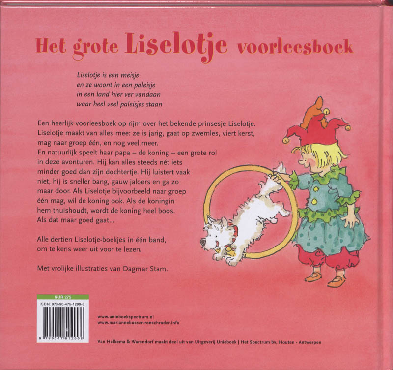 Achterkant van grote Liselotje voorleesboek