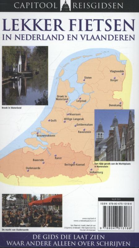 Achterkant van Lekker fietsen in Nederland en Vlaanderen
