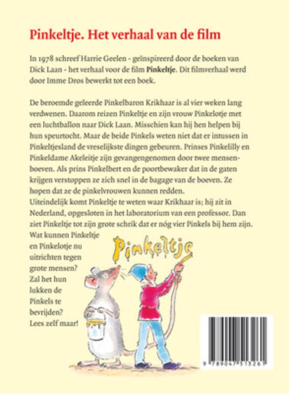 Achterkant van Pinkeltje en het verhaal van de film