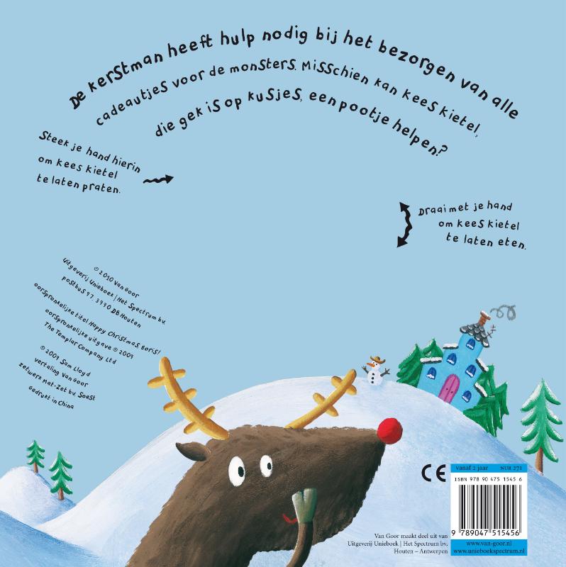Achterkant van Kees Kietel helpt de kerstman