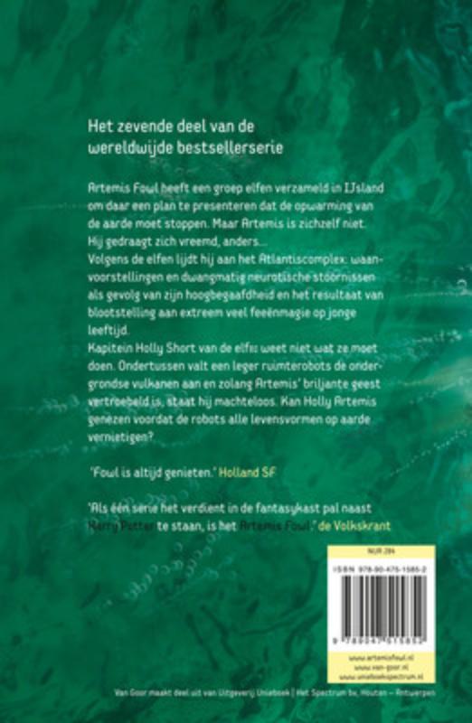 Achterkant van Artemis Fowl en het Atlantiscomplex