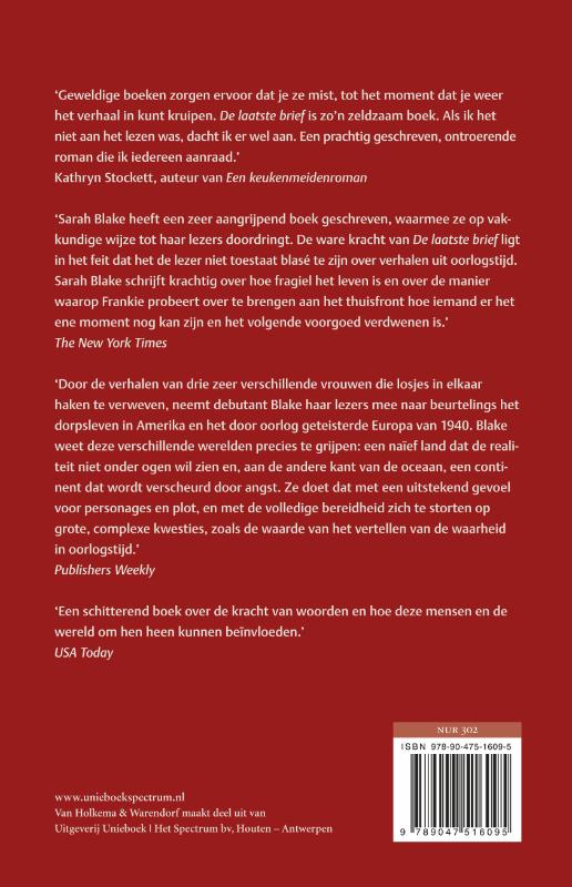 Achterkant van De laatste brief