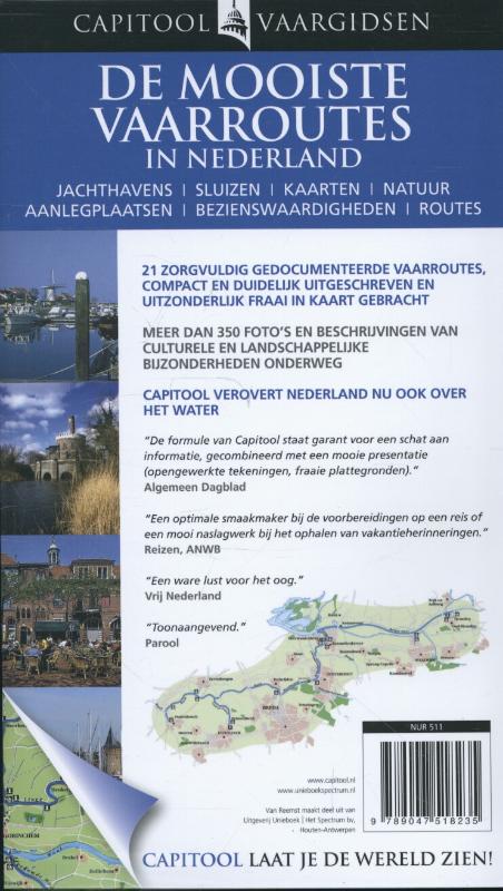 Achterkant van De mooiste vaarroutes in Nederland