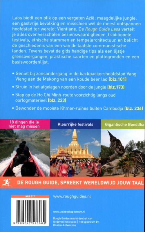 Achterkant van Rough Guide Laos