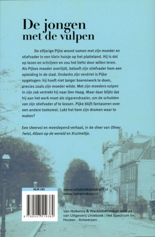Achterkant van De jongen met de vulpen