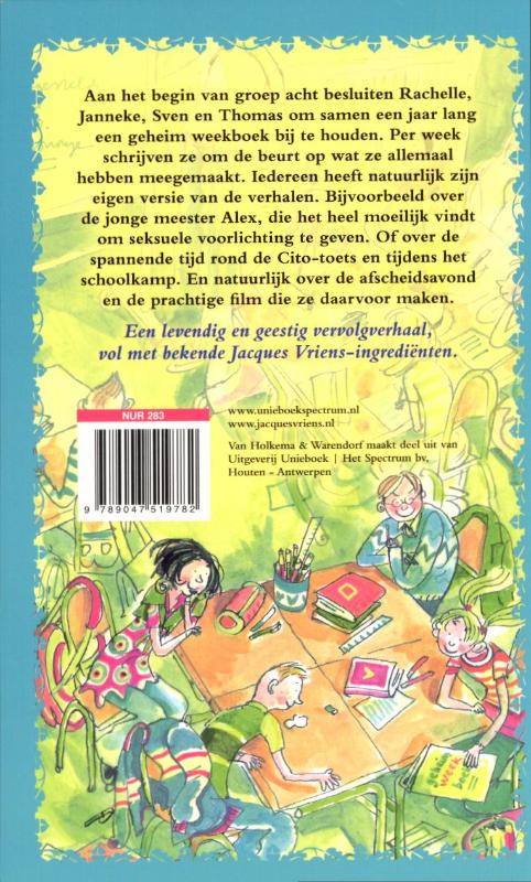 Achterkant van Het geheime weekboek van groep acht