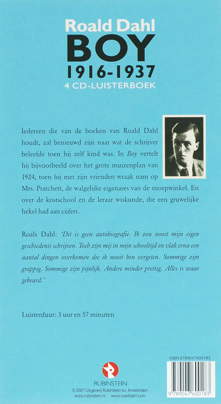 Achterkant van Boy,4 CD'S