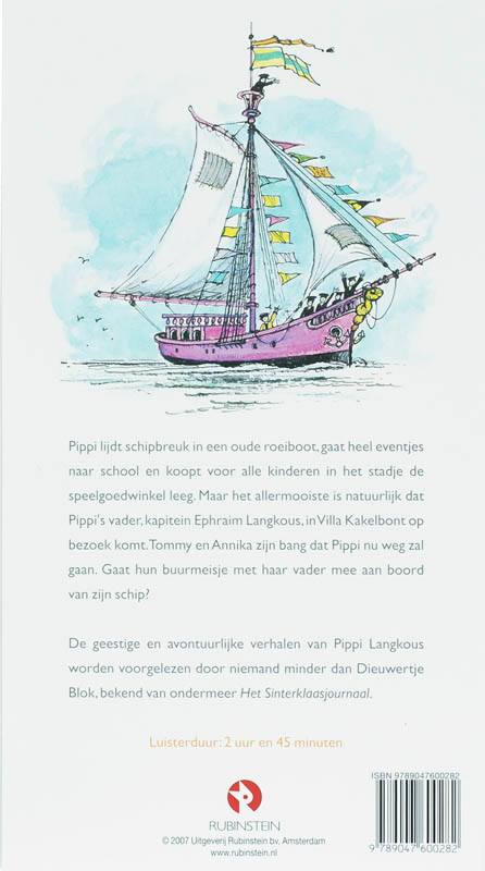 Achterkant van Pippi Langkous gaat aan boord 3 CD'S