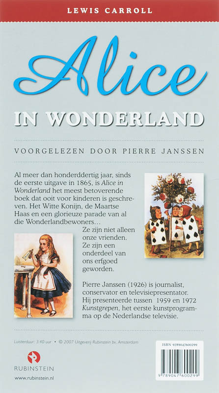 Achterkant van Alice in Wonderland, 3 CD'S