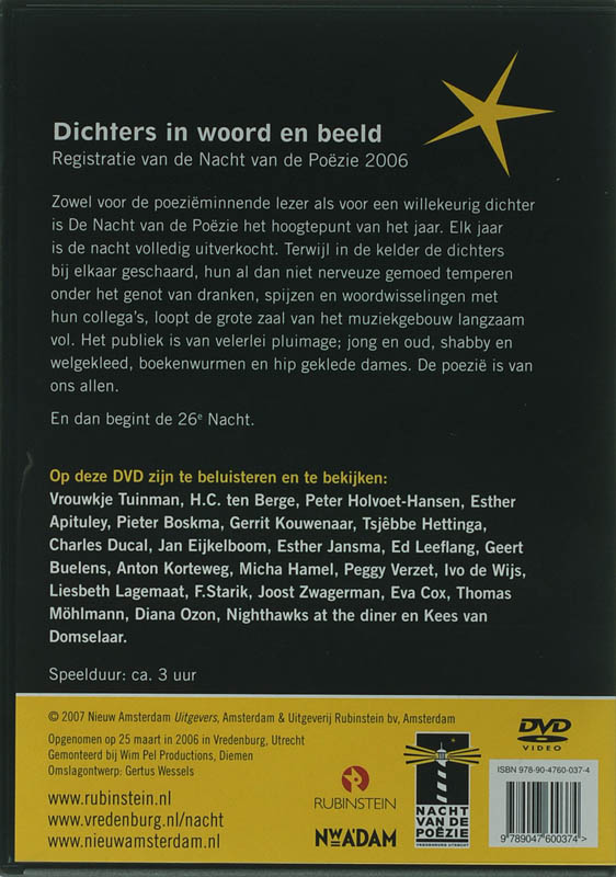 Achterkant van Dichters in beeld
