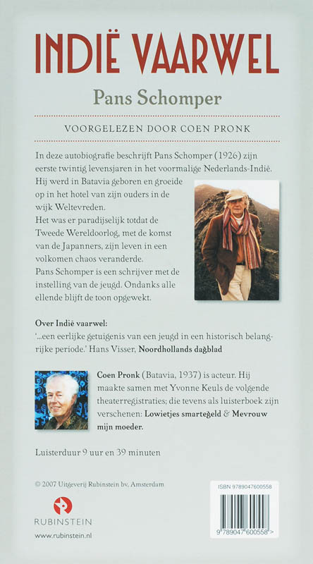 Achterkant van Indie vaarwel 8 CD'S