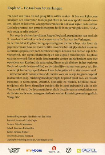 Achterkant van De taal van het verlangen
