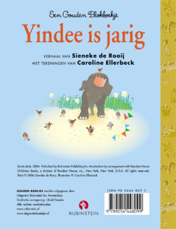Achterkant van Yindee is jarig set 3 ex