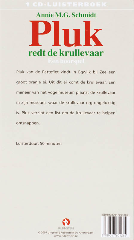 Achterkant van Pluk redt de krullevaar