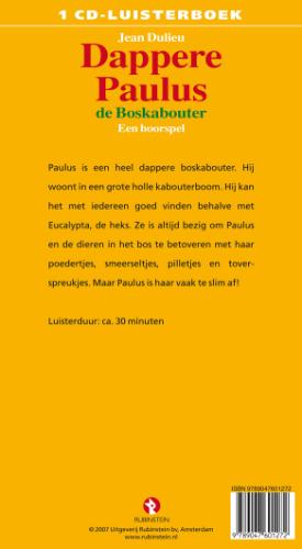 Achterkant van Dappere Paulus de Boskabouter