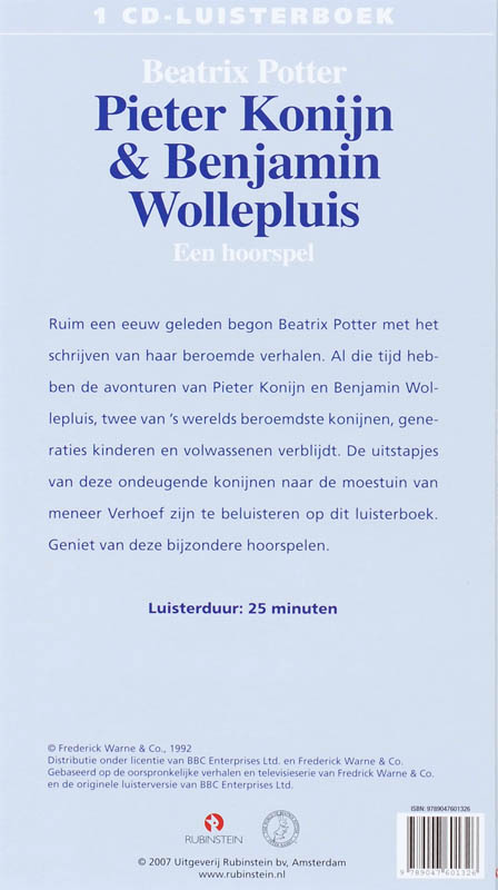 Achterkant van Pieter Konijn & Benjamin Wollepluis