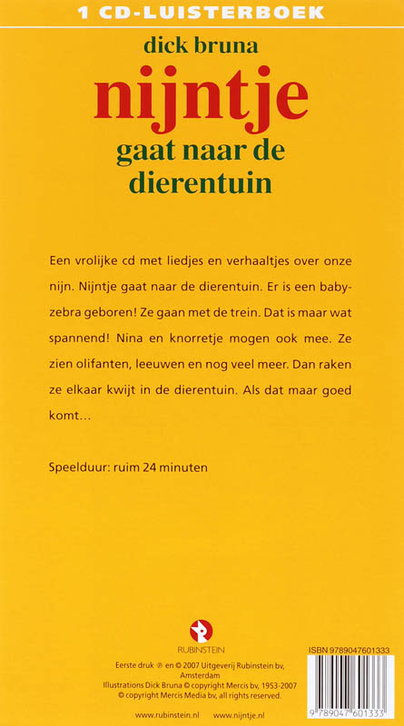 Achterkant van Nijntje gaat naar de dierentuin