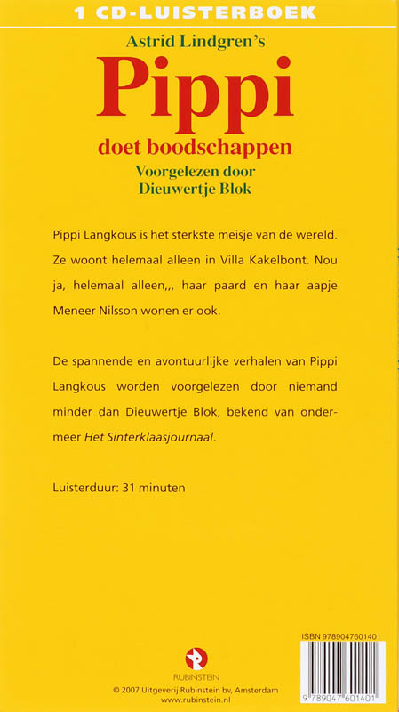 Achterkant van Pippi doet boodschappen