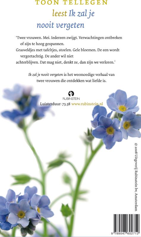 Achterkant van Ik zal je nooit vergeten 1 CD