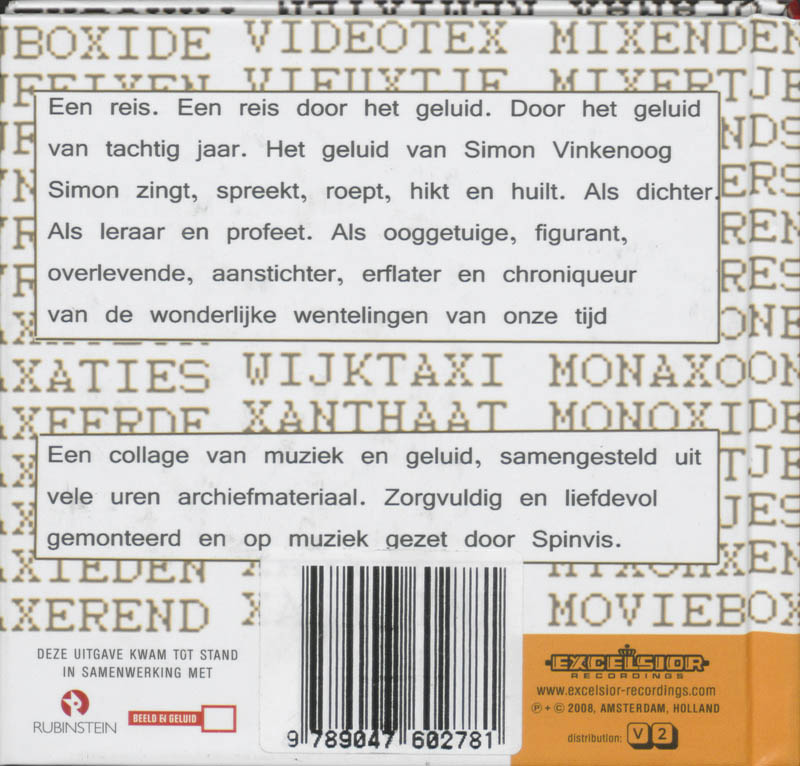 Achterkant van Ritmebox van Simon Vinkenoog en Spinvis