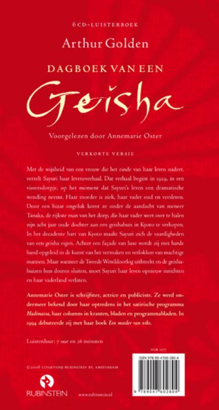 Achterkant van Dagboek van een Geisha