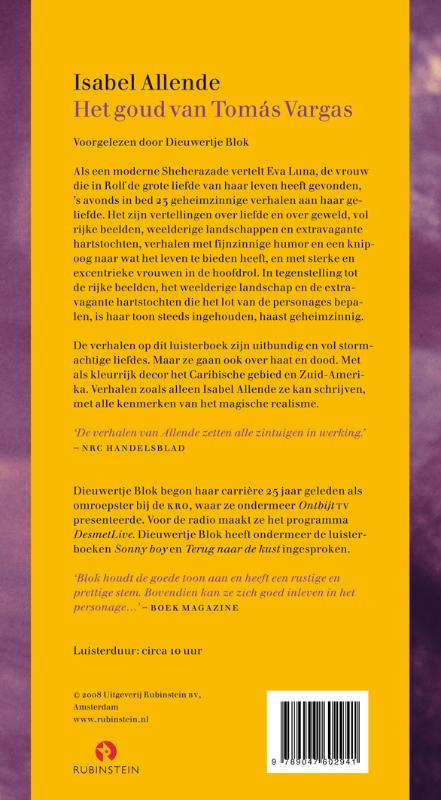 Achterkant van Het goud van Tomas Vargas