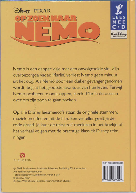 Achterkant van Finding Nemo