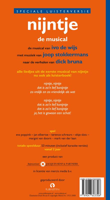 Achterkant van Nijntje de musical