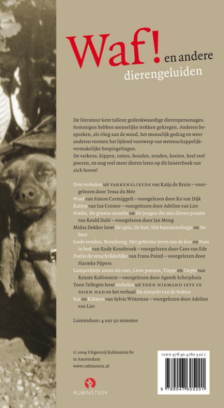 Achterkant van Waf! en andere dierengeluiden