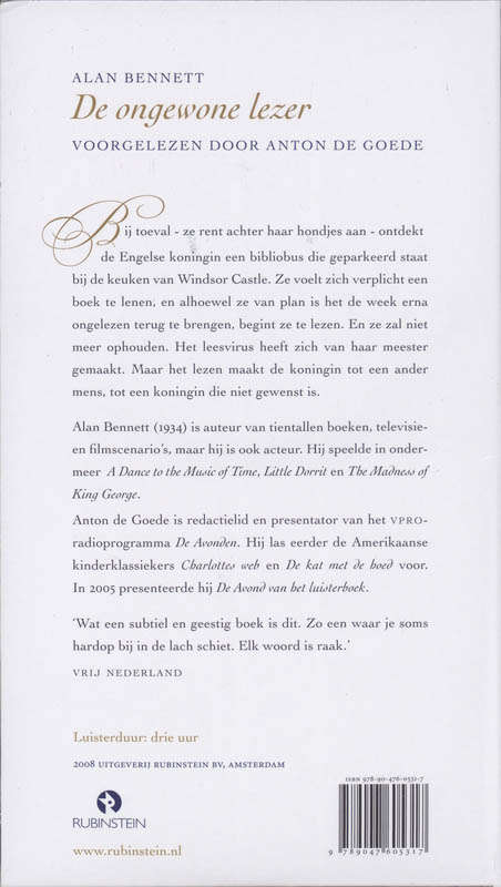 Achterkant van De ongewone lezer