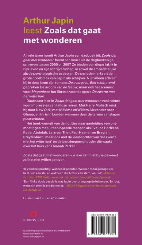 Achterkant van Zoals dat gaat met wonderen
