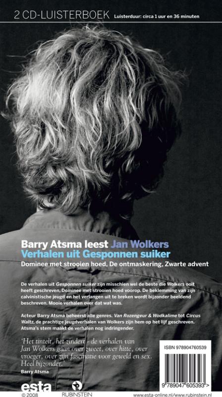 Achterkant van Barry Atsma leest Jan Wolkers
