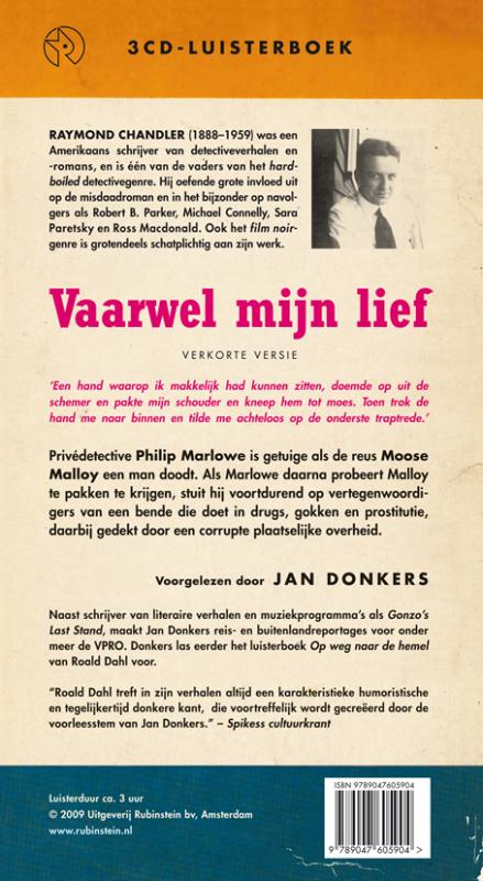 Achterkant van Vaarwel mijn lief
