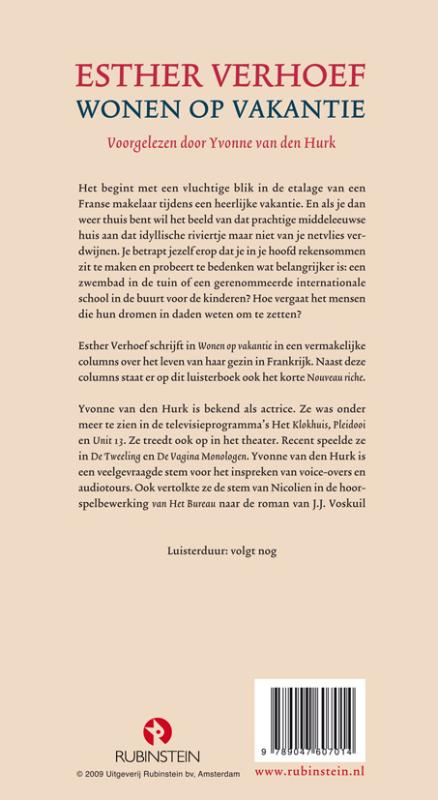 Achterkant van Wonen op vakantie