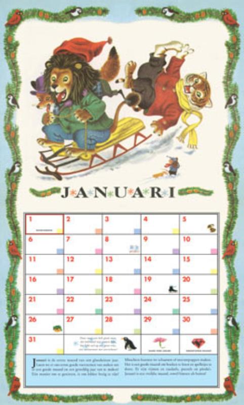 Achterkant van Gouden Boekjes Kalender