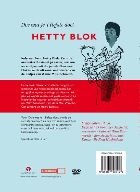 Achterkant van Doe wat je 't liefste doet Hetty Blok