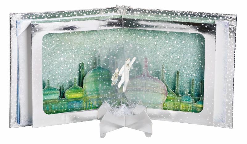 Achterkant van De Sneeuwman pop-up boek