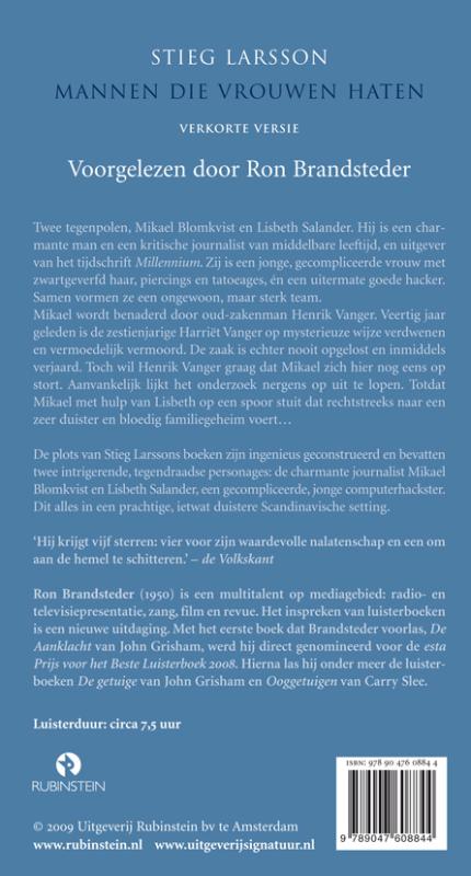 Achterkant van Mannen die vrouwen haten