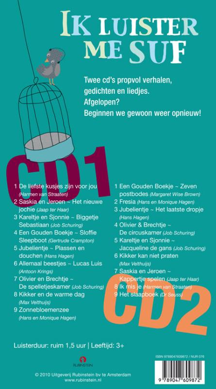 Achterkant van Ik luister me suf 2 CD's