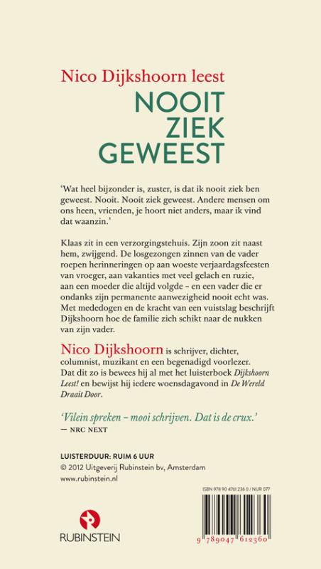 Achterkant van Nooit ziek geweest