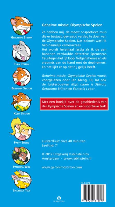 Achterkant van Geheime missie: Olympische Spelen