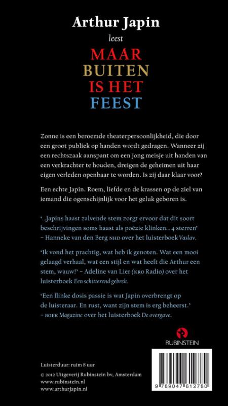 Achterkant van Maar buiten is het feest