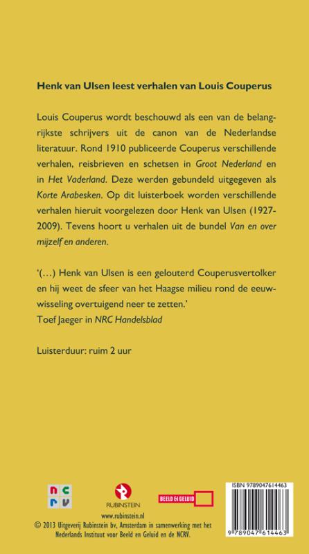 Achterkant van Henk van Ulsen leest verhalen van Louis Couperus