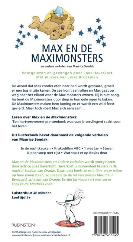 Achterkant van Max en de Maximonsters