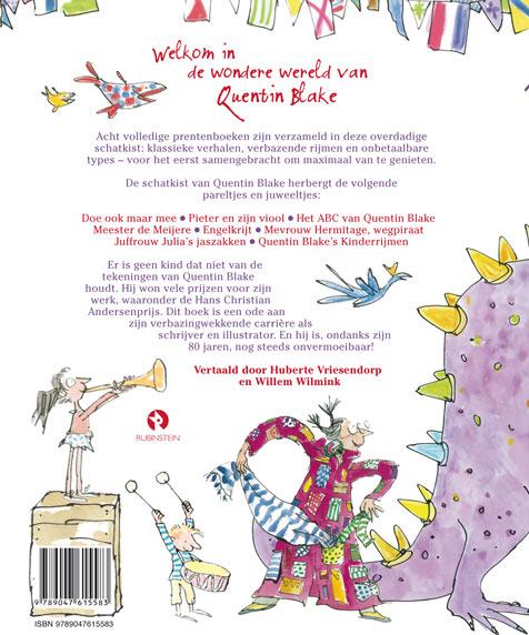 Achterkant van De schatkist van Quentin Blake