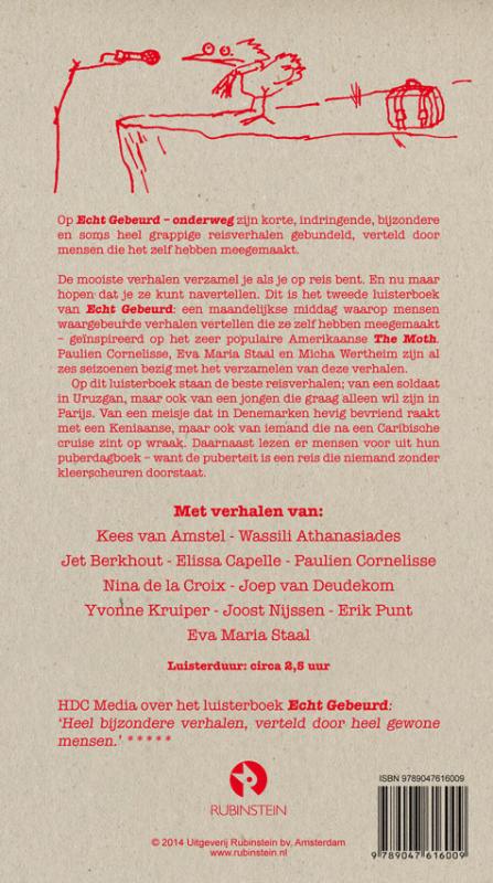Achterkant van Echt gebeurd onderweg