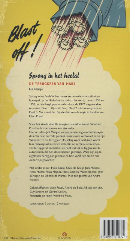 Achterkant van Sprong in het heelal