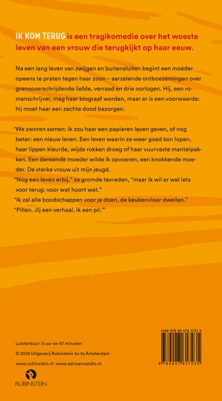 Achterkant van Ik kom terug