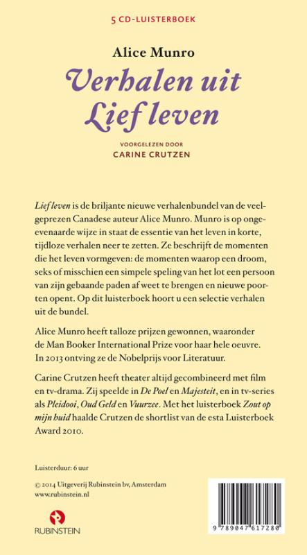 Achterkant van Verhalen uit lief leven