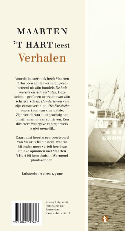 Achterkant van Maarten 't Hart leest verhalen